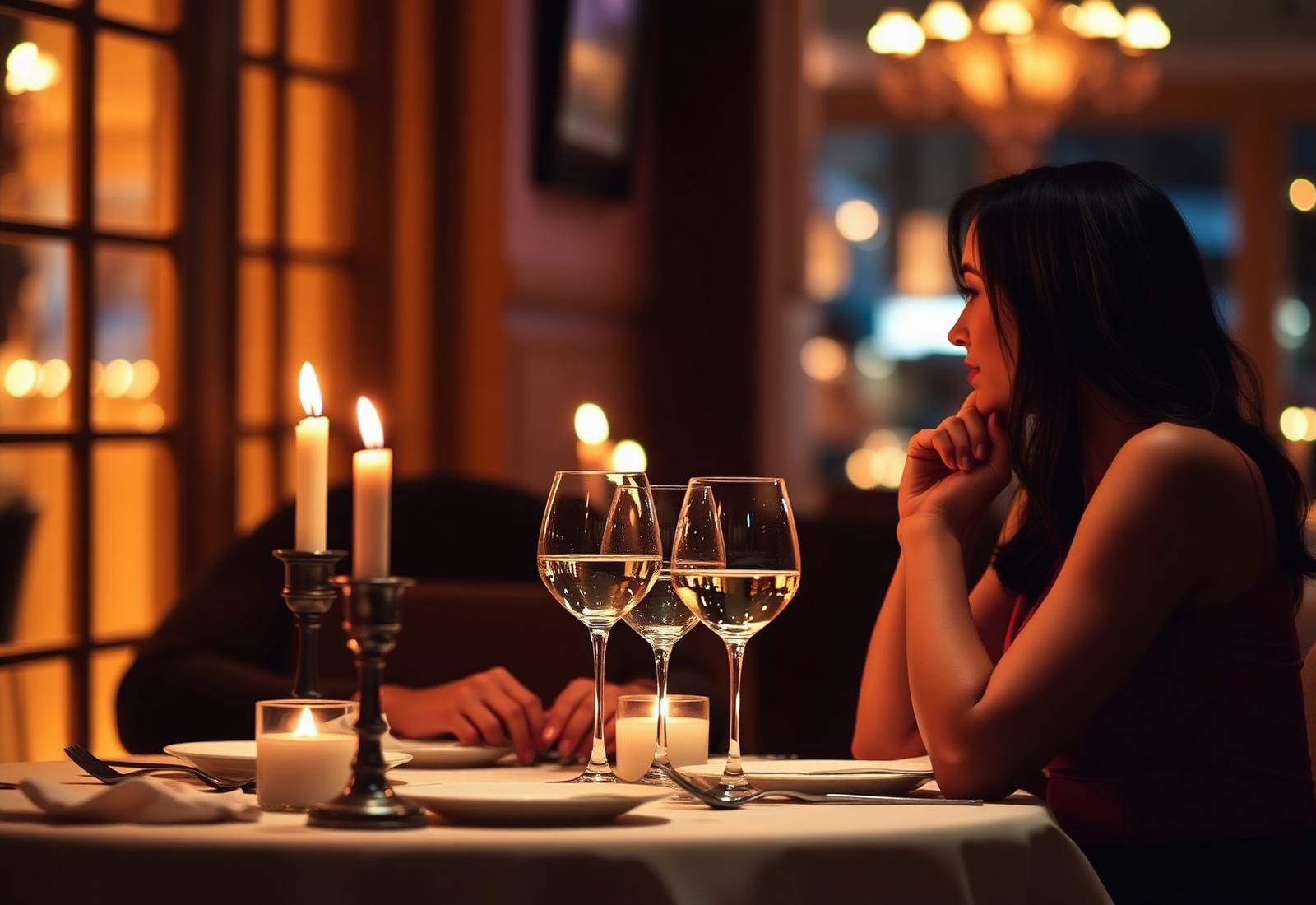 Sfeervol diner met kaarslicht